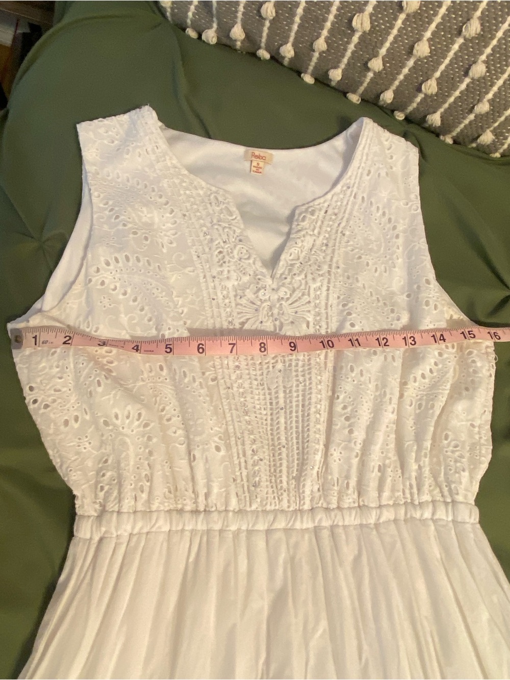Reba White Eyelet Tiered Midi Dress - Picture 8 of 10